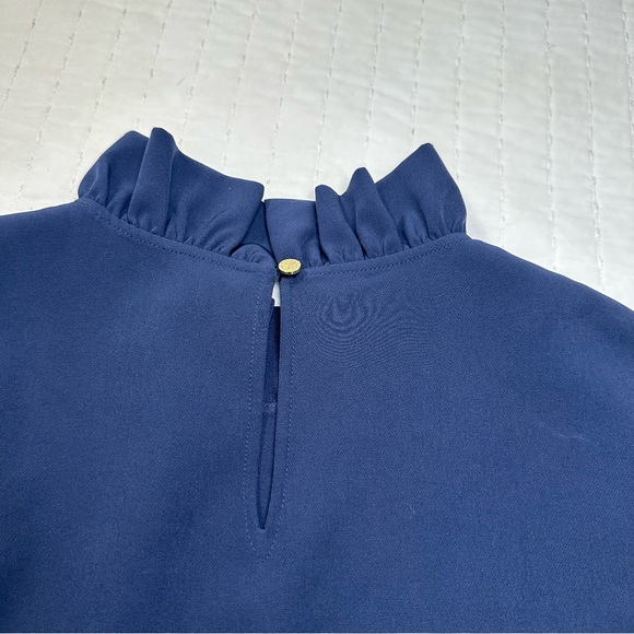 Draper James  Navy Long Sleeve Lindsay Shift Mini Dress - Picture 13 of 16